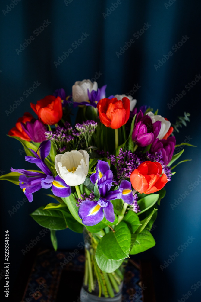 colorful spring bouquet of tulips