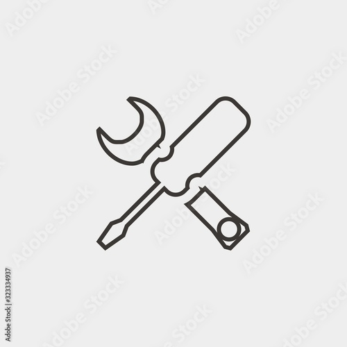 wrench and screwdriver icon vector illustration and symbol for website and graphic design