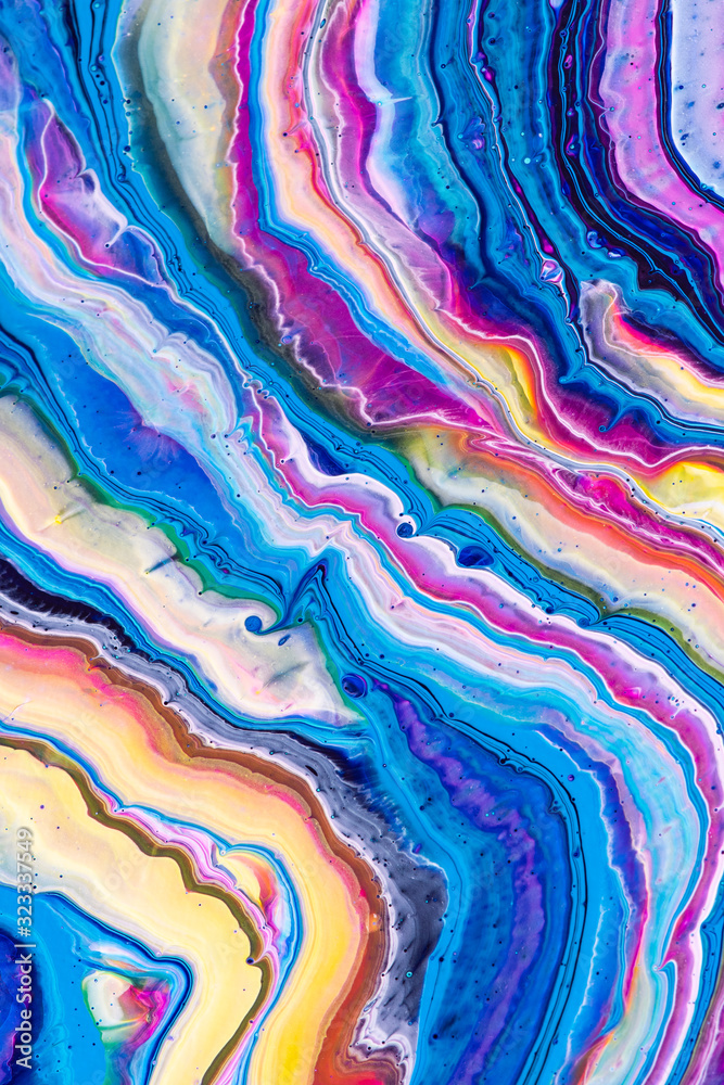 Colorful Abstract Acrylic Paint Pour Art