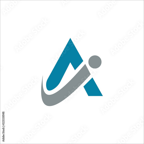 Vászonkép Initial letter ai or ia logo vector design template