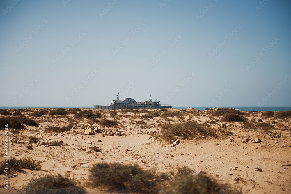 Obraz premium Ferry Assalama shipwreck of the coast of South Africa