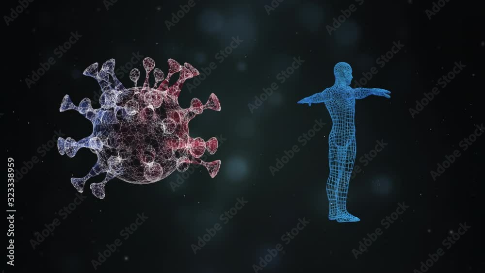 Activation of human immunity. Virus attacks the human body which is protected by strong immune system.