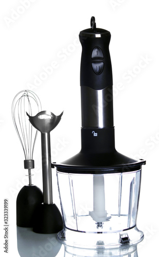 Food processor with nozzles isolated on white