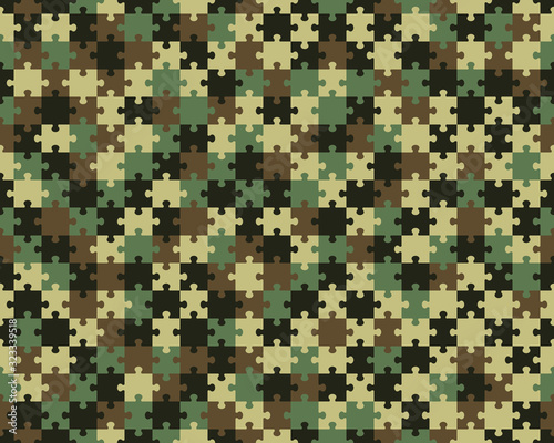 Separate pieces of colorful puzzle, seamless illustration	