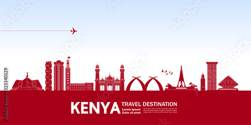 Kenya travel destination grand vector illustration. 