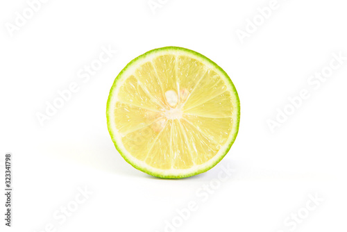 Lime slice. Fruit isolated on white background.