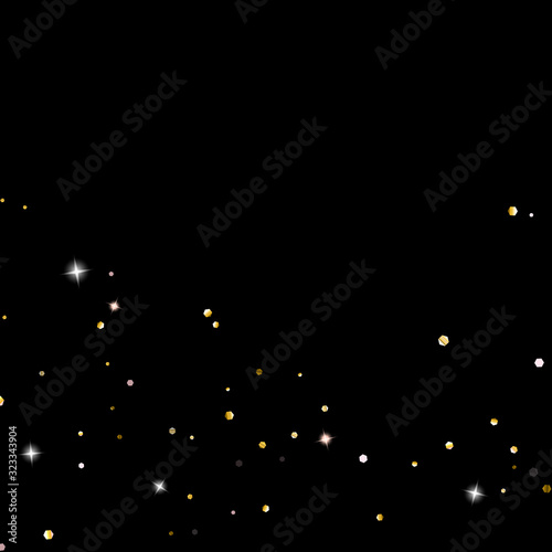 Gold Glitter Stars. Luxury Shiny Confetti. © Сашка Шаргаева