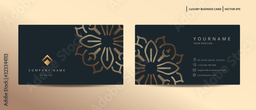 Luxury design business card with gold style minimalist template