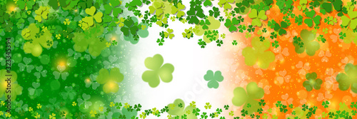 St.Patrick's Day colorful vector background with clover leaves