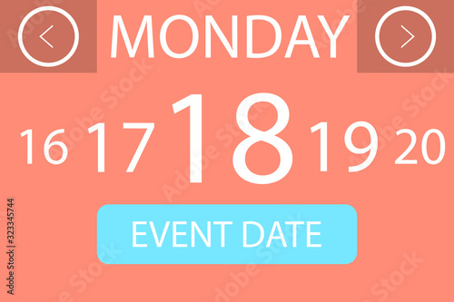 Concept flat design event date