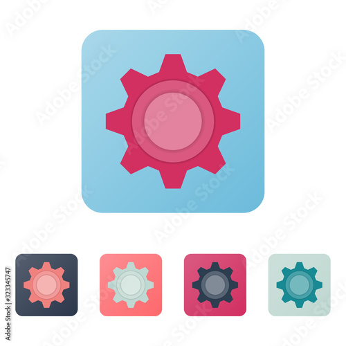 Concept flat icon setting interface