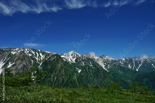 白馬三山 白馬岳 杓子岳 白馬鑓ヶ岳 長野県 日本