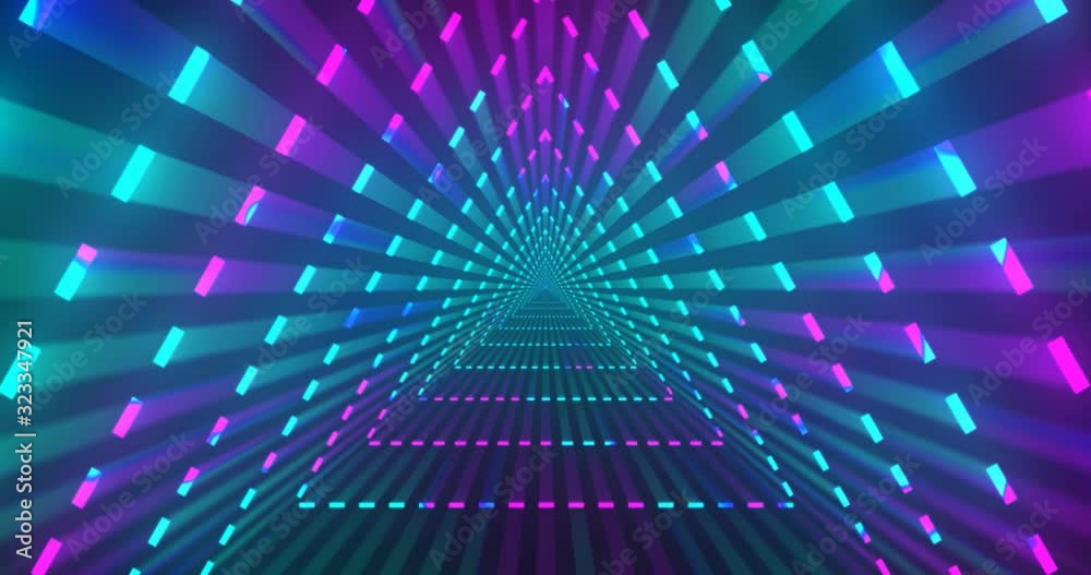 VJ motion in retro futuristic style. Blue and pink neon pattern.