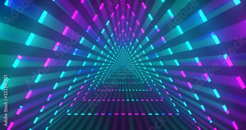 VJ motion in retro futuristic style. Blue and pink neon pattern.