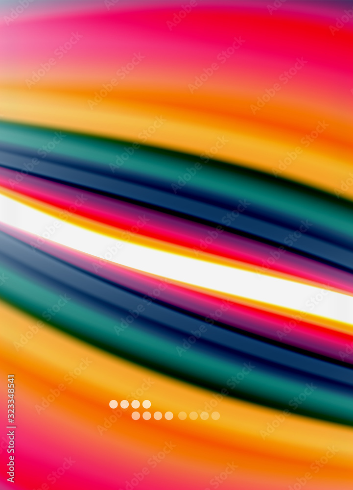 Wave lines abstract background, smooth silk design with rainbow style colors. Liquid fluid color waves. Vector Illustration Wave lines abstract background, smooth silk design with rainbow style colors. Liquid fluid color waves. Vector Illustration