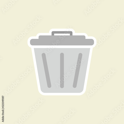 Recycle bin cartoon cute character in kawaii flat style. Tin trash bin. Metal waste container, functional trashcan. City health and function, street beautification and urban design concept. 