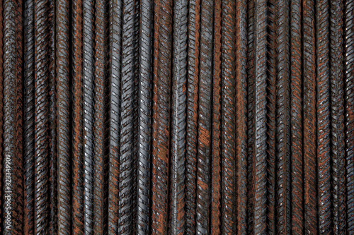 Abstract background of rusty metal iron armature close-up