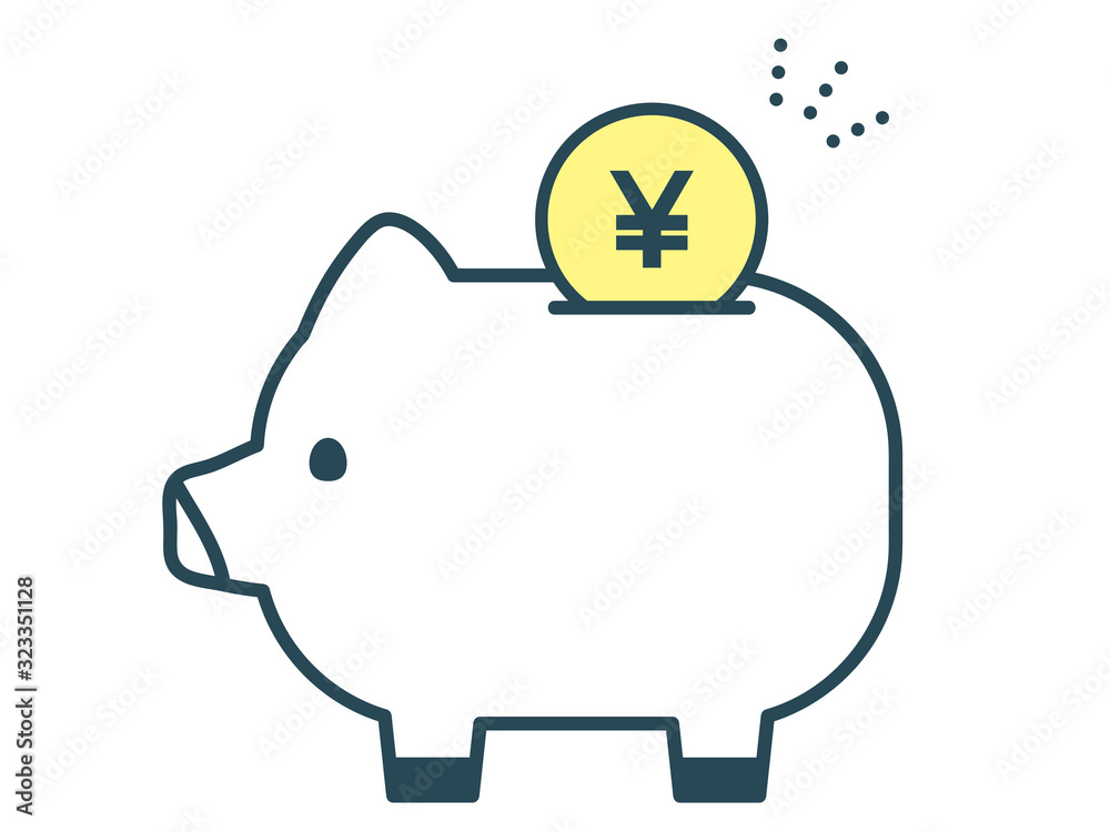 Obraz premium 貯金 豚 投資 イメージ