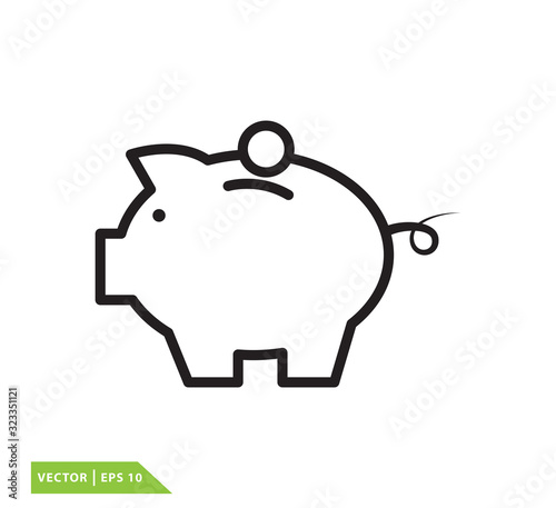 piggy bank icon vector logo template