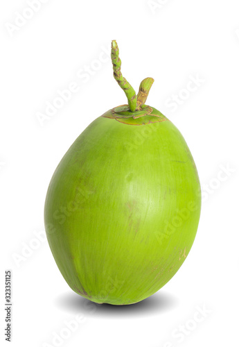  green coconut isolated on white background