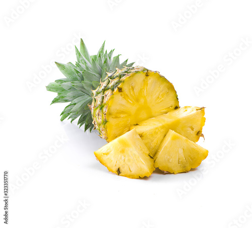 pineapple sliced isolated on white background