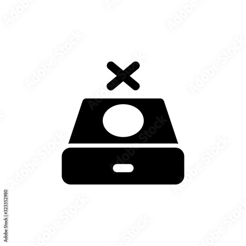 disc drive off icon. Perfect for application, web, logo and presentation template. icon design solid style