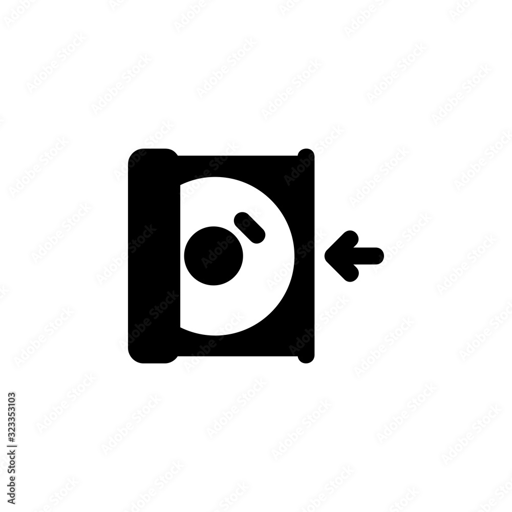 insert disc icon. Perfect for application, web, logo and presentation template. icon design solid style insert disc icon. Perfect for application, web, logo and presentation template. icon design solid style