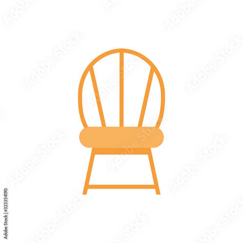wooden chair furniture isolated icon