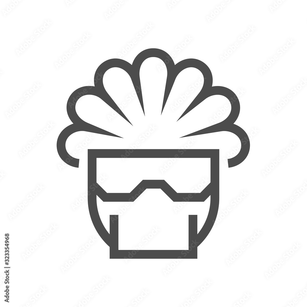 Doctor or scientist character icon. That wearing special personel protective equipment (PPE) for the coronavirus (covid-19) outbreak treat patient. Vector illustration line icon design. - obrazy, fototapety, plakaty 