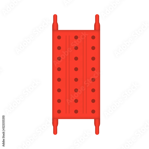 Board decking icon. Also called steel plank, metal deck and catwalk. Include hook and perforated for use with ringlock, tube clamp scaffolding system. For working platform, access way or walkway. photo