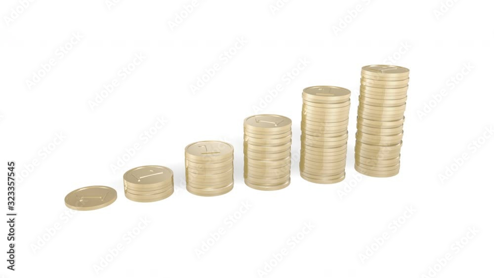 Budget balance of income and expenses. Financial chart from coins. Business analysis, growth and decline in profitability. Fund raising or revenue growth interest rate, budget balance. Budget balance of income and expenses. Financial chart from coins. Business analysis, growth and decline in profitability. Fund raising or revenue growth interest rate, budget balance.