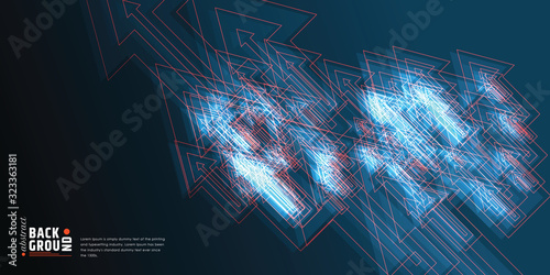 Arrows move up abstract vector blue background