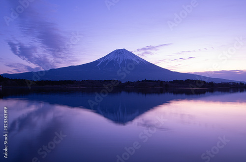 田貫湖、富士山、夜、水鏡、JPN、japan