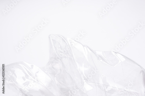 closeup plastic bottles empty on white background texture