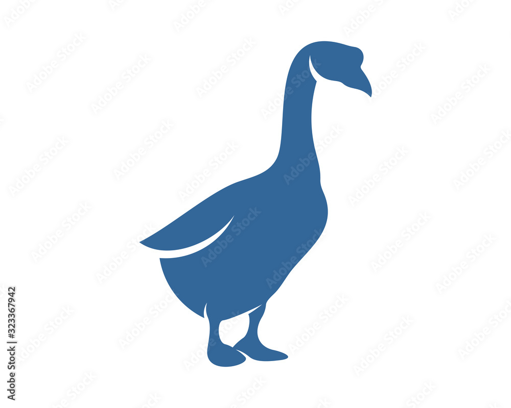 Fototapeta premium Swan logo vector design template, Silhouette Swan logo, Illustration