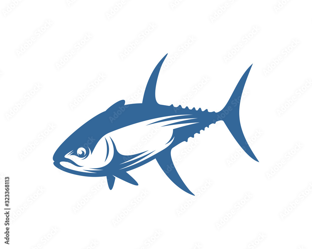 Fototapeta premium Tuna fish logo vector design template, Silhouette Tuna fish logo, Illustration