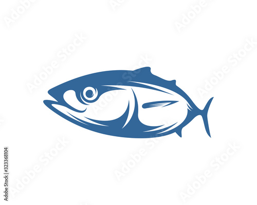 Tuna fish logo vector design template, Silhouette Tuna fish logo, Illustration