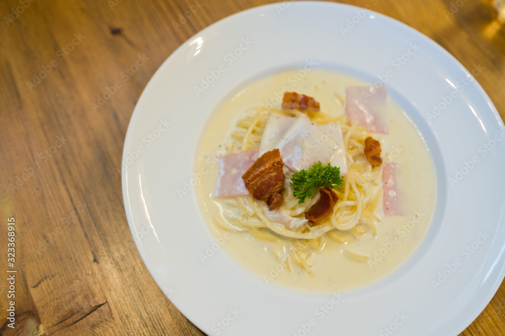 carbonara with bacon, pasta carbonara with bacon, pasta