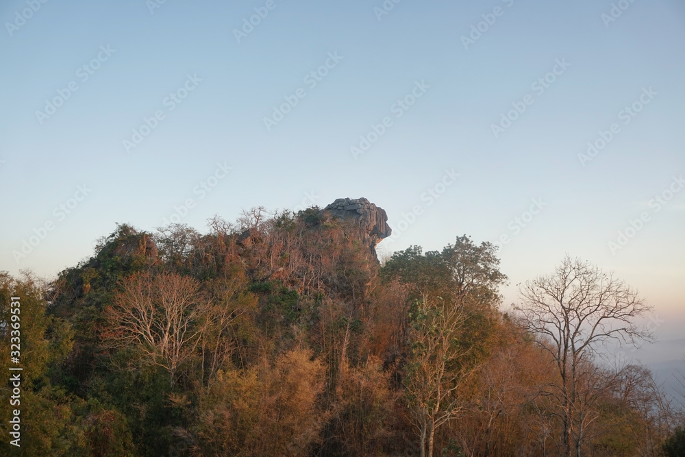 Pha Hua Singh in the morning, Doi Samor Dao, Sri Nan National Park, Nan, Thailand. Pha Hua Singh in the morning, Doi Samor Dao, Sri Nan National Park, Nan, Thailand.