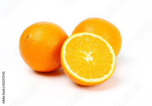 Fresh Egypt orange isolated on white background.