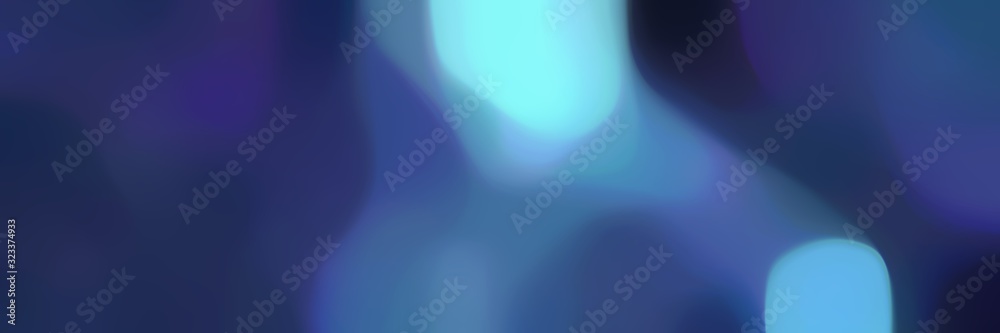 unfocused horizontal header background graphic with midnight blue, sky blue and teal blue colors and space for text or image