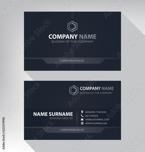 Business card in modern style black gray white