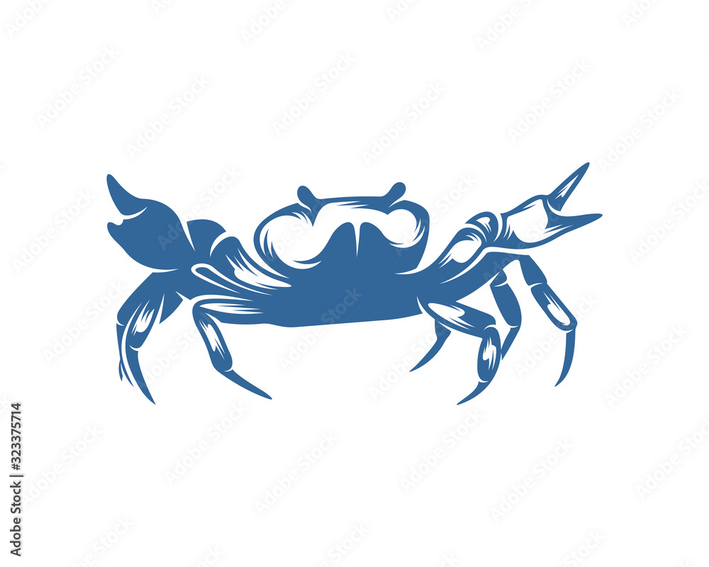 Fototapeta premium Crab logo vector design template, Silhouette Crab logo, Illustration