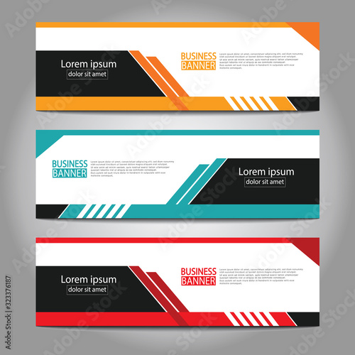 Vector abstract design web banner template. Web Design Elements - Header Design. Abstract geometric web banner template on grey background.Modern banner.