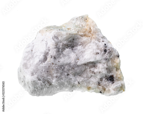 raw baryte (barite) ore cutout on white