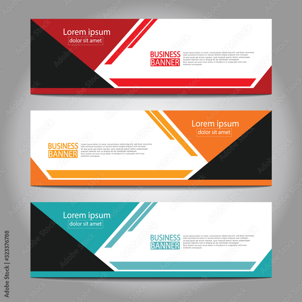 Naklejka premium Vector abstract design web banner template. Web Design Elements - Header Design. Abstract geometric web banner template on grey background.Modern banner.