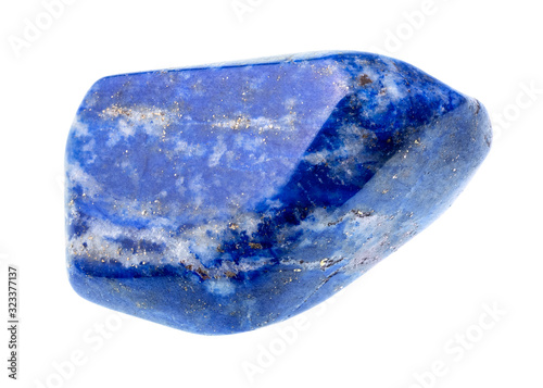 polished lapis lazuli (lazurite) gem stone cutout photo