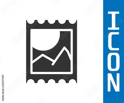 Grey LSD acid mark icon isolated on white background. Acid narcotic. Postmark. Postage stamp. Health danger.  Vector Illustration