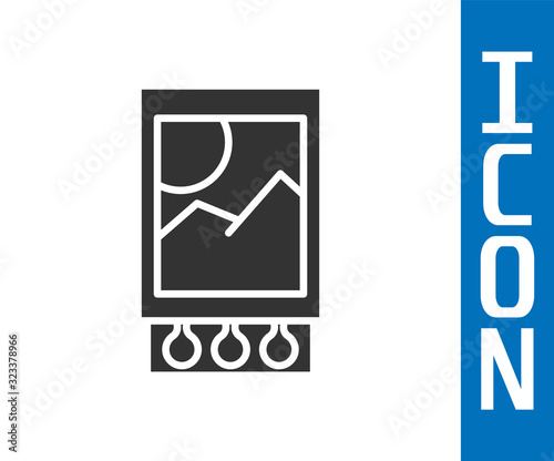Grey Open matchbox and matches icon isolated on white background.  Vector Illustration
