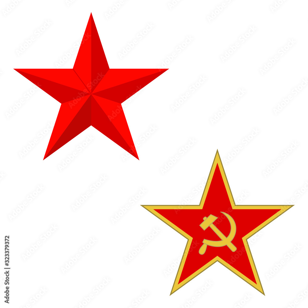 Obraz premium Five pointed star, icon set. Vector illustration on white background.